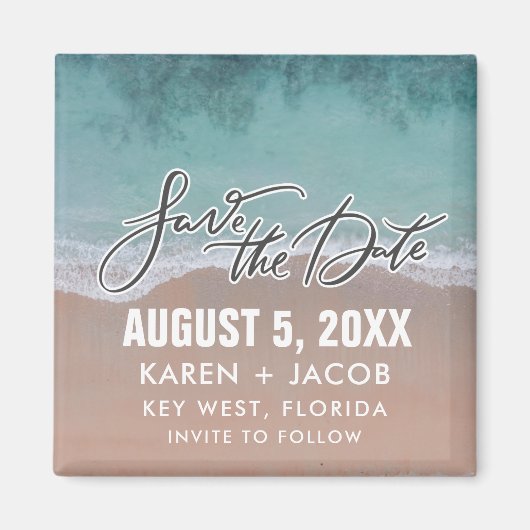 Strand-Hochzeit Save the Date Magnet (Vorne)