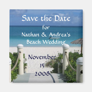 Strand-Hochzeit "Save the Date " Magnet