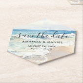 Strand-Hochzeit Save The Date Untersetzer (angewinkelt)