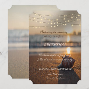 Strand Hochzeit Sonnenuntergang Muschel Empfang Einladung