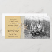 Strand Hochzeit Starfish Gelbes Save the Date Foto (Vorne/Hinten)