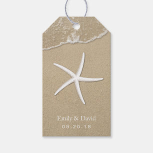 Strand Hochzeit Starfish & Sand Tropical Geschenkanhänger