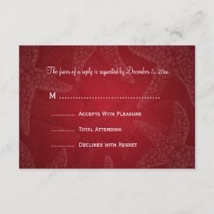 Strand-Hochzeit UAWG Starfish-Rot RSVP Karte