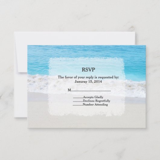 Strand Hochzeit UAWG strand1 RSVP Karte (Vorderseite)