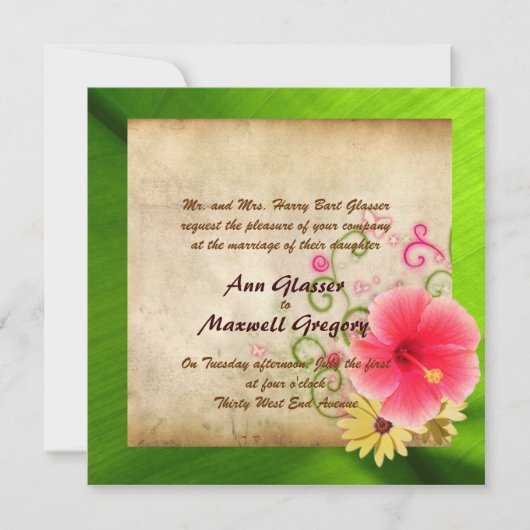 Strand-Hochzeits-Einladung Einladung (Vorderseite)