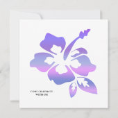 Strand-Hochzeits-Einladungs-Hibiskus-lila Rosa Einladung (Rückseite)