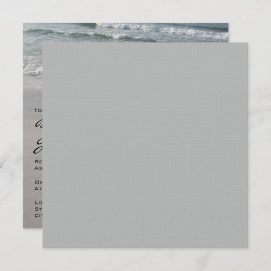 Strand-Hochzeits-Ozean-Wellen u. Sand Einladung (Vorne/Hinten)