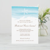 Strand-Hochzeits-Proben-Abendessen ı Starfish u. Einladung (Stehend Vorderseite)