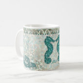 Strand-Hochzeits-Seepferdvalentine-Kaffee-Tasse Kaffeetasse (Vorderseite Links)