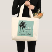 Strand-Hochzeits-Tragetaschen-karibische Palmen Jumbo Stoffbeutel (Vorderseite (Produkt))
