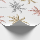 Strand-Hochzeits-Tri Goldmarmor-Palme-Blätter Geschenkpapier (Ecke)
