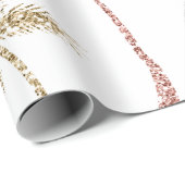 Strand-Hochzeits-Tri Goldmarmor-Palme-Blätter Geschenkpapier (Rolleneckpunkt)