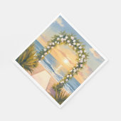 Strand-Hochzeitsbogen Floral Aquarell Serviette (Ecke)