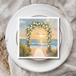 Strand-Hochzeitsbogen Floral Aquarell Serviette