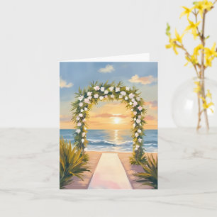 Strand Hochzeitsbogen Floral Wasserfarbe Karte