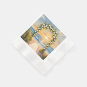 Strand-Hochzeitsbogen Floral Wasserfarbe Serviette (Ecke)