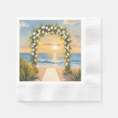 Strand-Hochzeitsbogen Floral Wasserfarbe Serviette (Vorderseite)