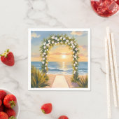 Strand-Hochzeitsbogen Floral Wasserfarbe Serviette (Beispiel)