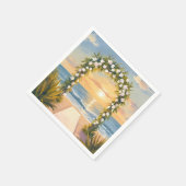 Strand-Hochzeitsbogen Floral Wasserfarbe Serviette (Ecke)
