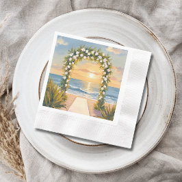 Strand-Hochzeitsbogen Floral Wasserfarbe Serviette