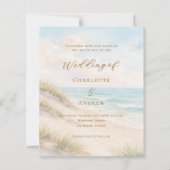 Strand Hochzeitseinladung am Ozean (Vorderseite)