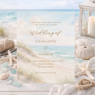 Strand Hochzeitseinladung am Ozean