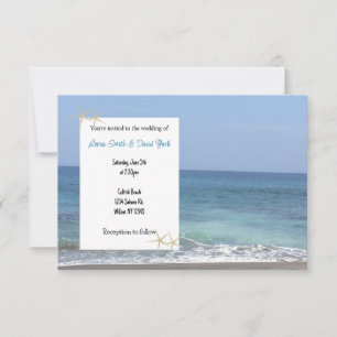 Strand Hochzeitseinladung im lässigen Stil Einladung
