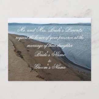 Strand-Hochzeitseinladung Postkarte. Einladungspostkarte