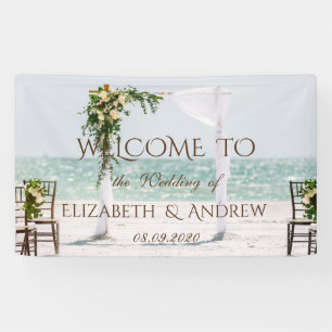 Strand Hochzeitslaube Florale Hochzeitsbanner Banner