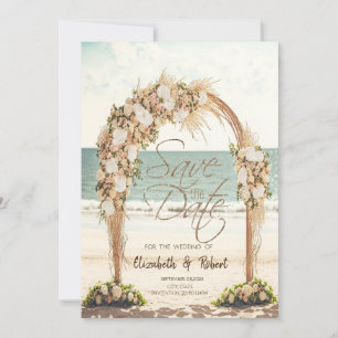 Strand Hochzeitslaube Rosen Sommer Datum Karte