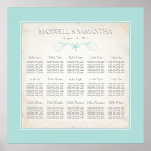 Strand Hochzeitssaison CHART, Starfish Poster