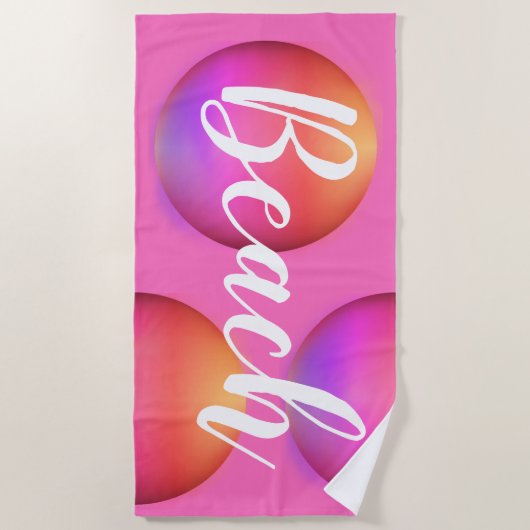 Strand Hot Pink Orange Ombre Strandtuch (Vorderseite)