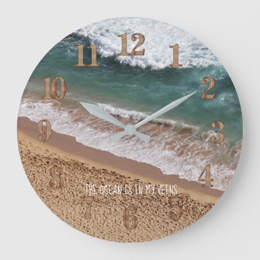 Strand House Räume Ocean Life Zitat Custom Große Wanduhr (Vorderseite)