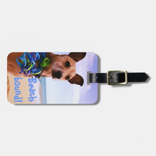 Strand-Hund Gepäckanhänger (Vorderseite horizontal)