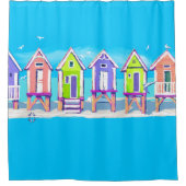 Strand-Hütten Duschvorhang (Vorderseite)