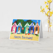 "Strand-Hütten" Geburtstagskarte Karte (Gelbe Blume)