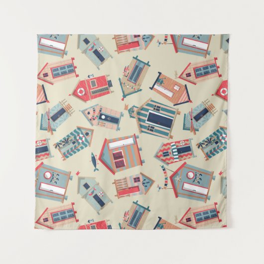 Strand-Hütten-Muster Wandteppich (Vorderseite)