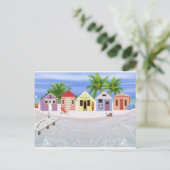 STRAND-HÜTTEN POSTKARTE (Stehend Vorderseite)