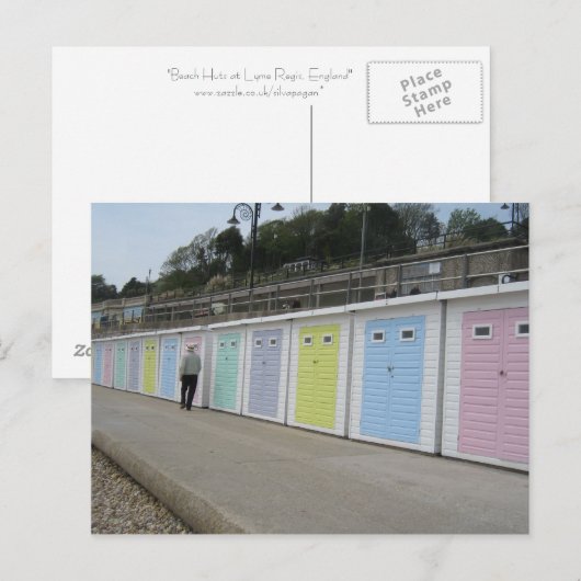 Strand-Hütten Postkarte (Vorne/Hinten)