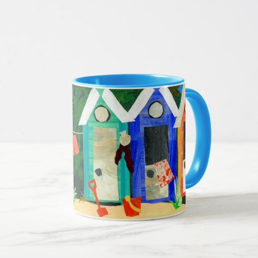 "Strand-Hütten-" Wecker-Tasse Tasse (VorderseiteRechts)