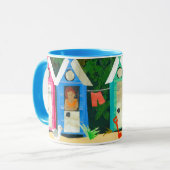 "Strand-Hütten-" Wecker-Tasse Tasse (Vorderseite Links)