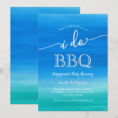 Strand-I-Do-BBQ-Blue-Grüne-Verlobungsparty Einladung (Vorne/Hinten)