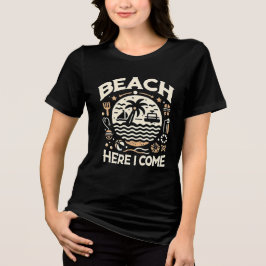 Strand Ich komme Strandspass beim tropischen Sonne Tri-Blend Shirt
