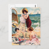 Strand-Illustrations-Postkarte KRW Vintage Postkarte (Vorne/Hinten)
