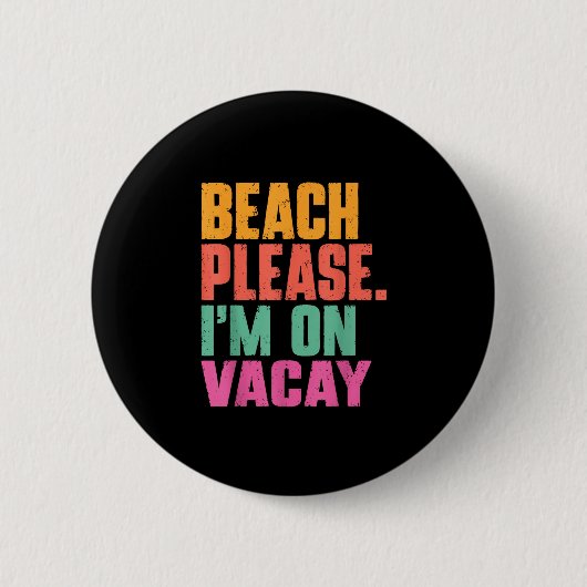 Strand im Urlaub Sommerferien retro vintage  Button (Vorderseite)