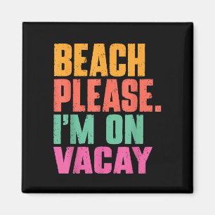 Strand im Urlaub Sommerferien retro vintage  Magnet