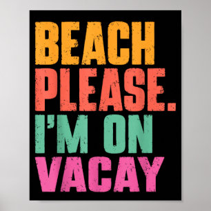 Strand im Urlaub Sommerferien retro vintage Poster
