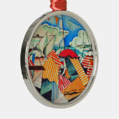 Strand in Biarritz (Frankreich) von Bedrich Feurst Silbernes Ornament (Rechts)