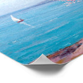 Strand in Biarritz, Frankreich (von Kimon Loghi) Poster (Ecke)