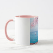 Strand in Biarritz, Frankreich (von Kimon Loghi) Tasse (Links)